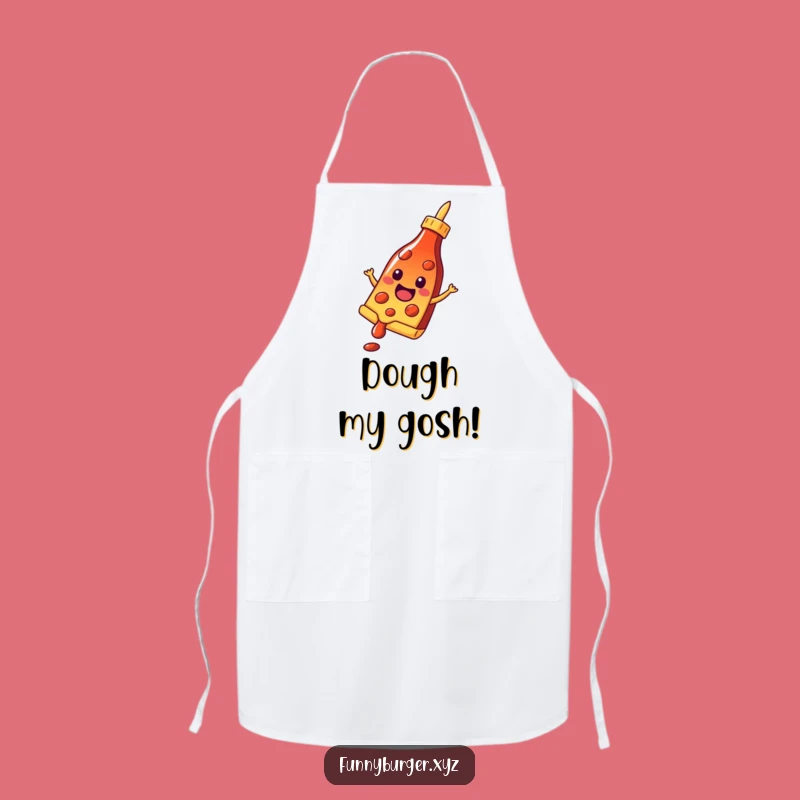Funny Pizza Slice Apron: Chef's Humorous Sliding Food Character Kitchen Wear
