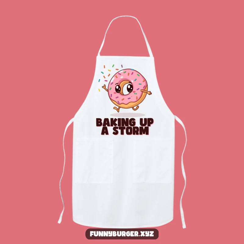 Funny Donut Cartwheel Apron, Humorous Kitchen Wear for Baking Fun Gifts