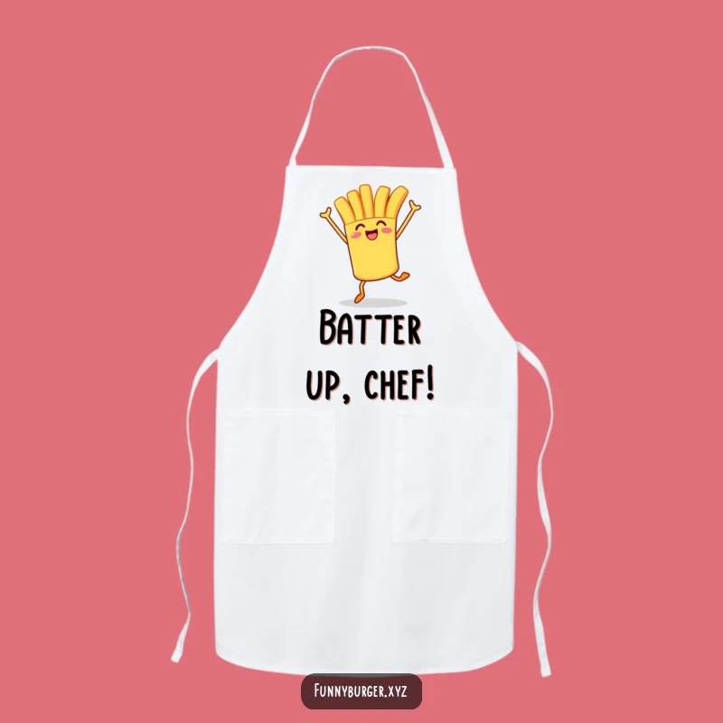 Funny French Fry Apron: Chef's Humorous Jumping Food Character Kitchen Wear