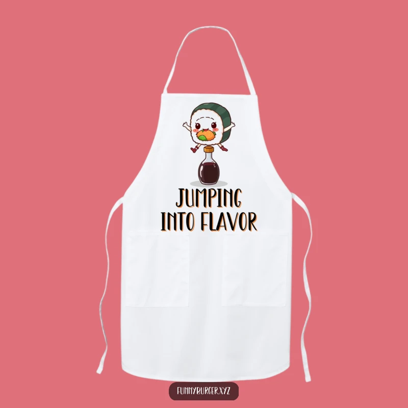 Funny Sushi Jump Apron - Playful Chef's Companion and Fun Gift