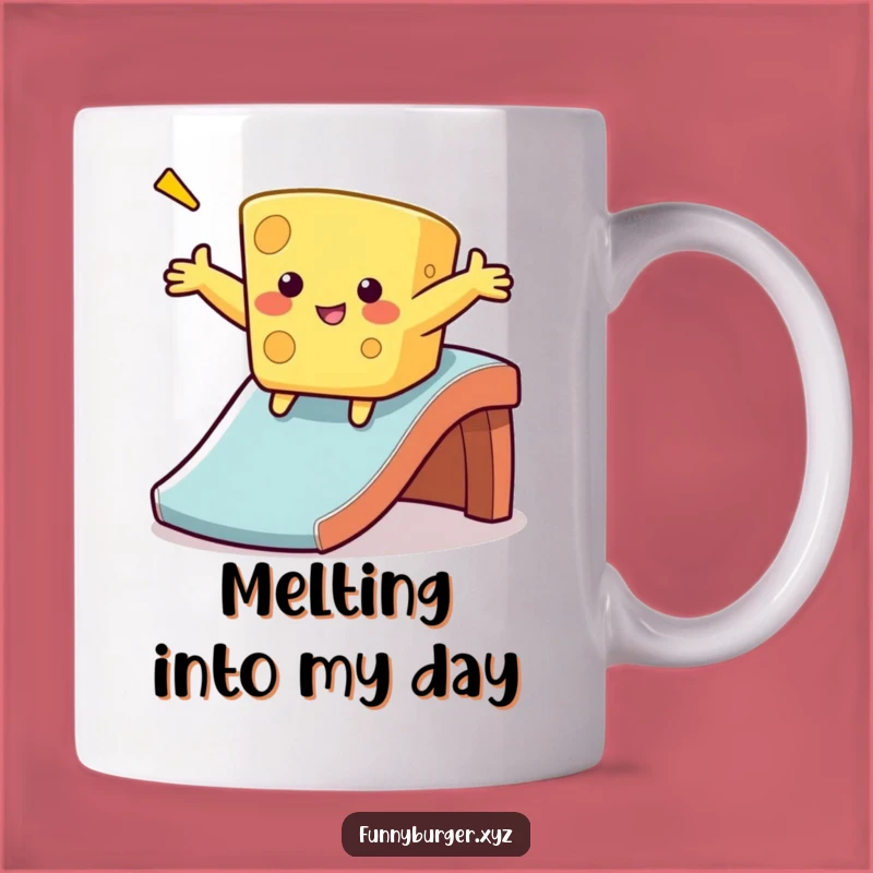 Funny Cheese Sliding Mug, Hilarious and Melty Gift for Cheese Lovers
