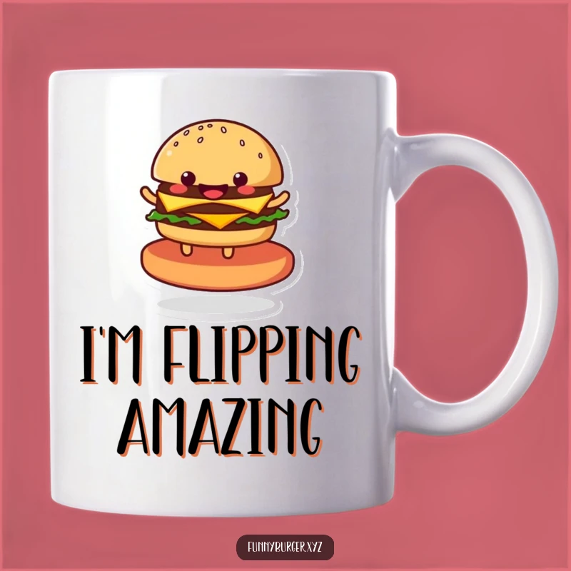 Funny Burger Spin Mug: Hilarious Anthropomorphic Foodie Gift for Burger Lovers