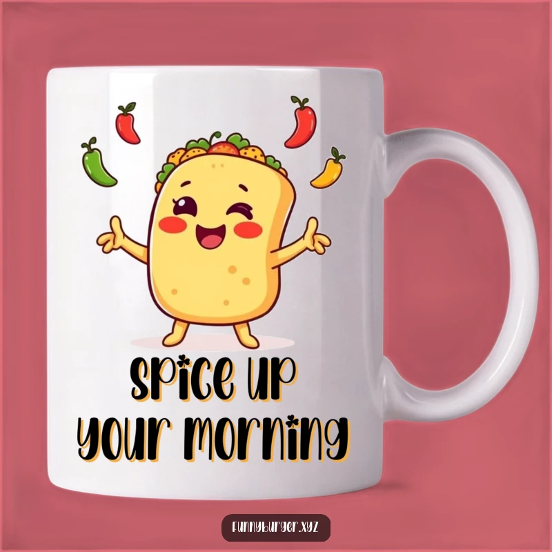 Funny Taco Juggling Mug, Hilarious Foodie Gift for Spicy Humor Lovers