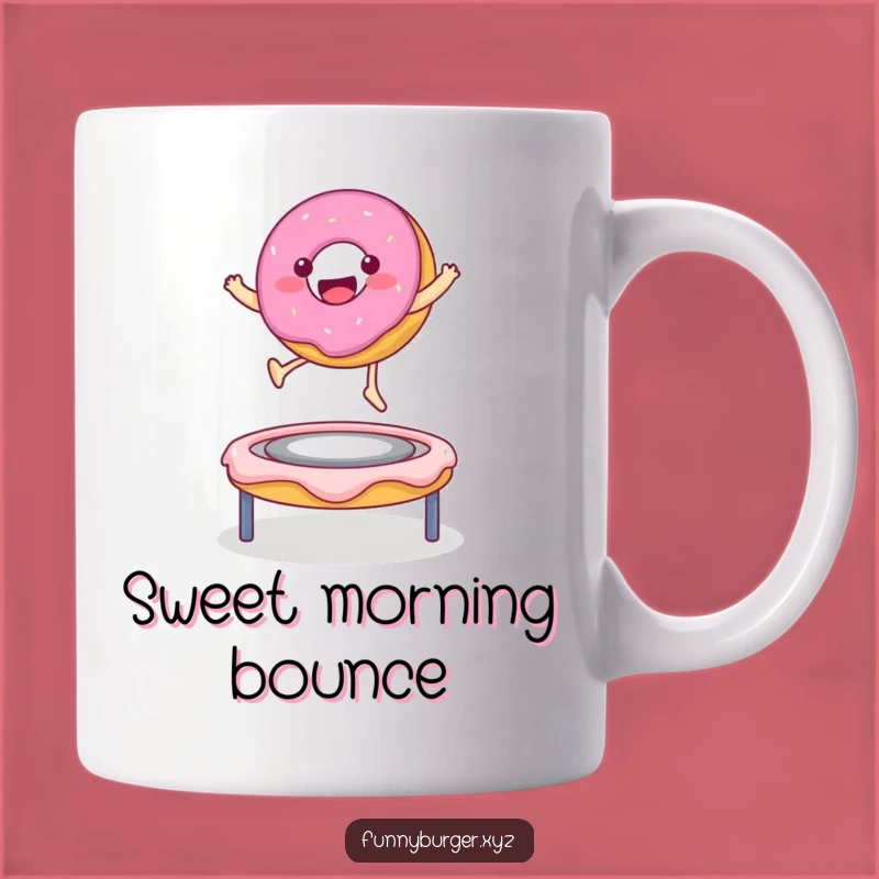 Funny Donut Trampoline Mug - Sweet Delight and Hilarious Coffee Gift