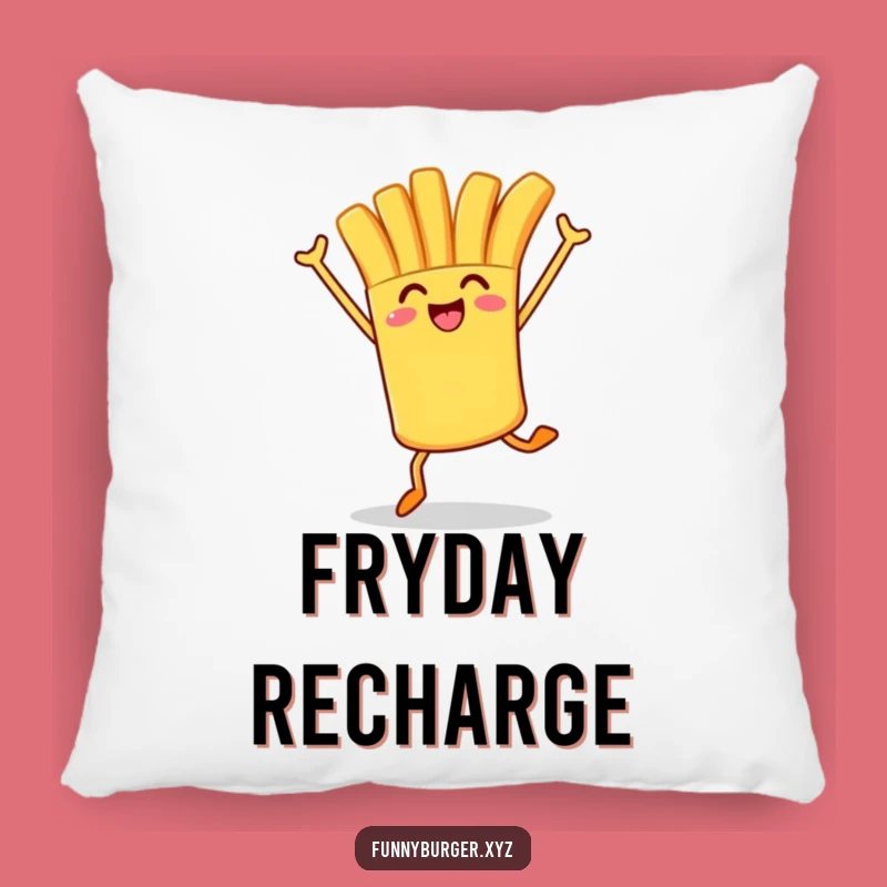 Funny French Fry Pillow: Soft and Comfy Jumping Food Character Cushion