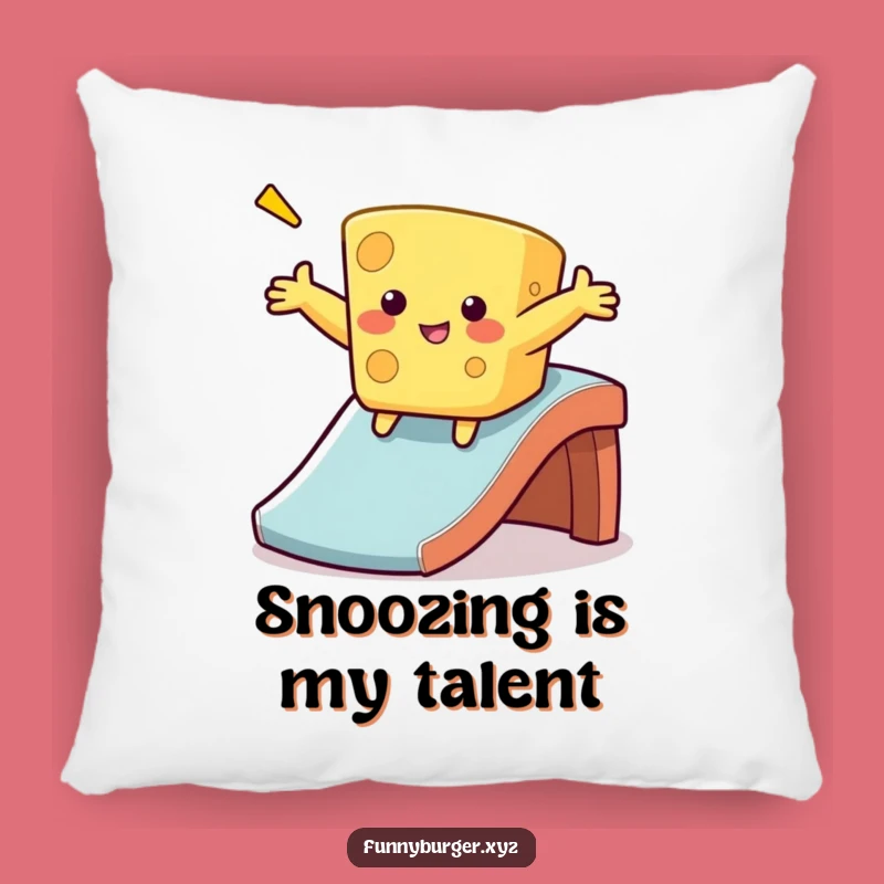 Funny Cheese Sliding Pillow, Cozy and Humorous Accent for Sofa Gifts