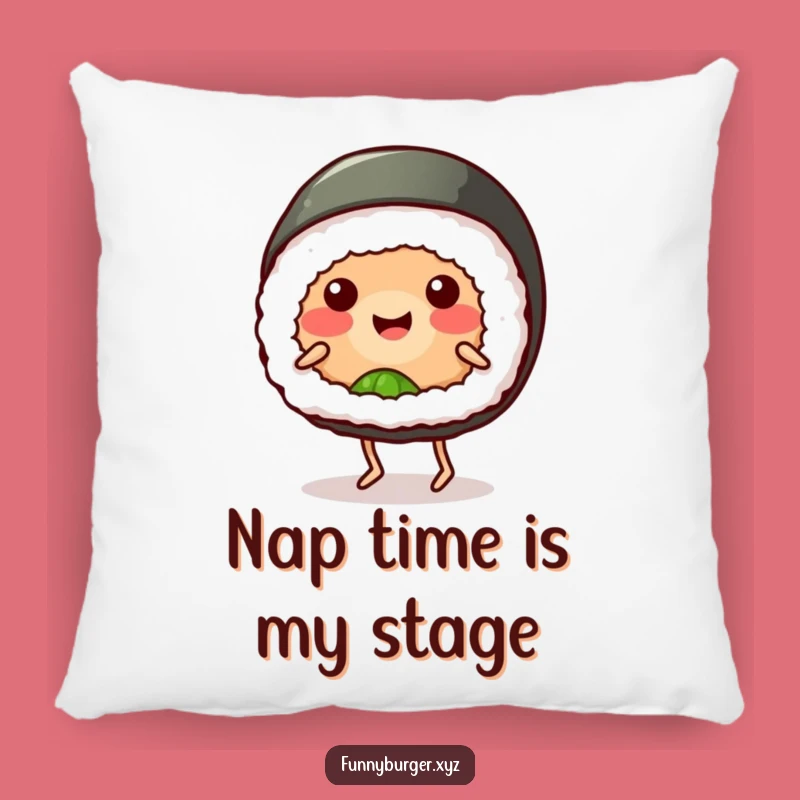 Funny Sushi Roll Dance Pillow, Cozy and Humorous Accent for Sofa Gifts