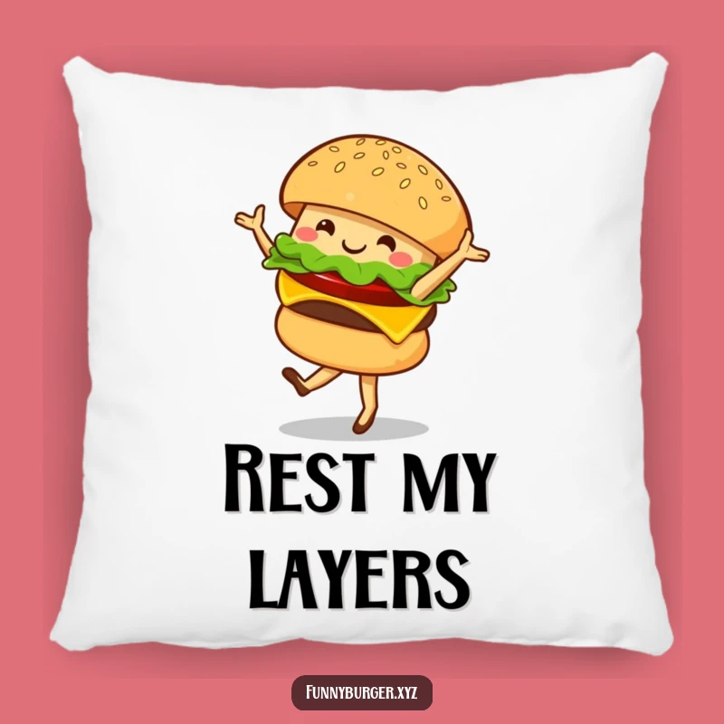 Funny Burger Ballet Pillow - Cozy Comfort and Hilarious Foodie Decor Gift