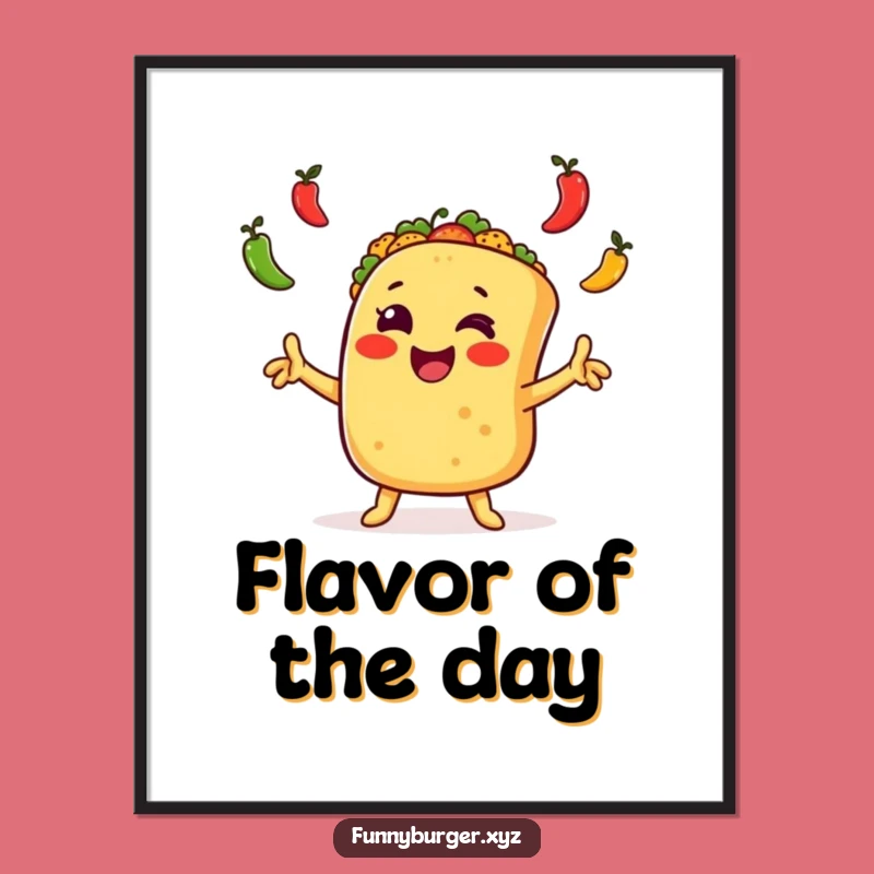 Funny Taco Juggling Digital Art, Humorous Printable Gift for Fiesta Lovers