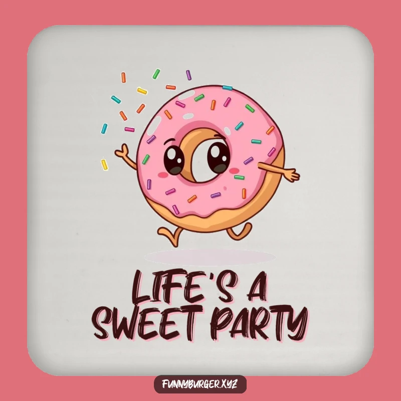Funny Donut Cartwheel Coaster, Humorous Table Protection for Party Gifts
