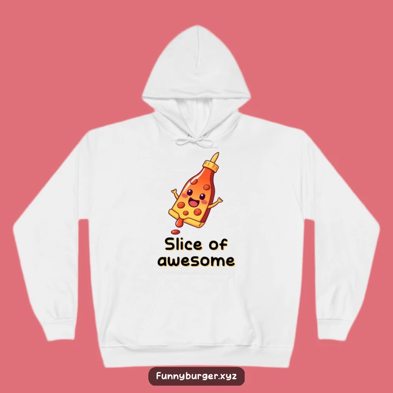 Cozy Funny Pizza Slice Hoodie: Warm and Humorous Sliding Food Character Apparel