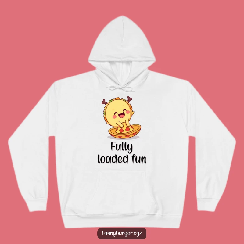 Cozy Funny Taco Hoodie: Warm and Humorous Cartwheel Food Character Apparel