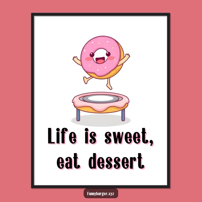 Free Printable Donut Trampoline Wall Art - Funny Downloadable Sweet Treat Decor