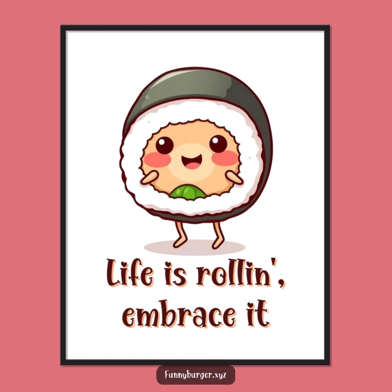 Free Printable Sushi Dance Wall Art: Funny Downloadable Decor for Kitchens