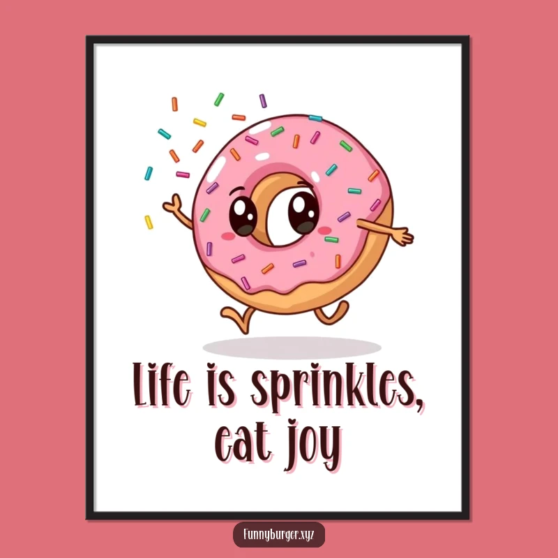 Free Printable Donut Cartwheel Wall Art: Funny Downloadable Decor for Fun Spaces