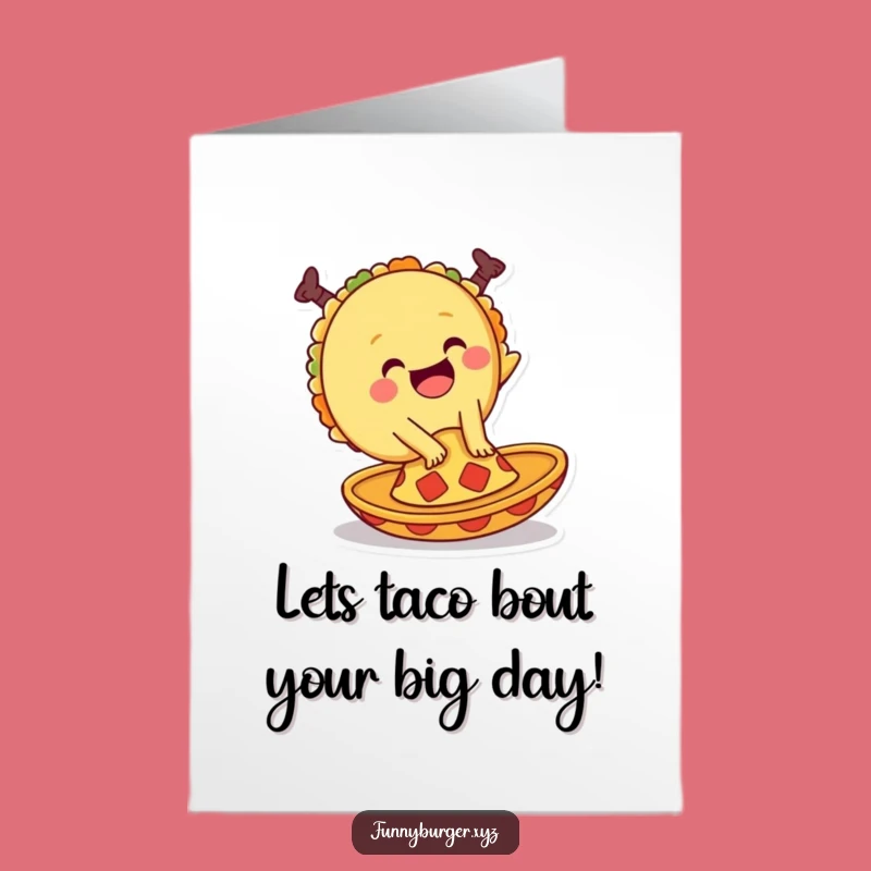 Free Printable Birthday Card: Giggling Taco Cartwheeling with Joy!
