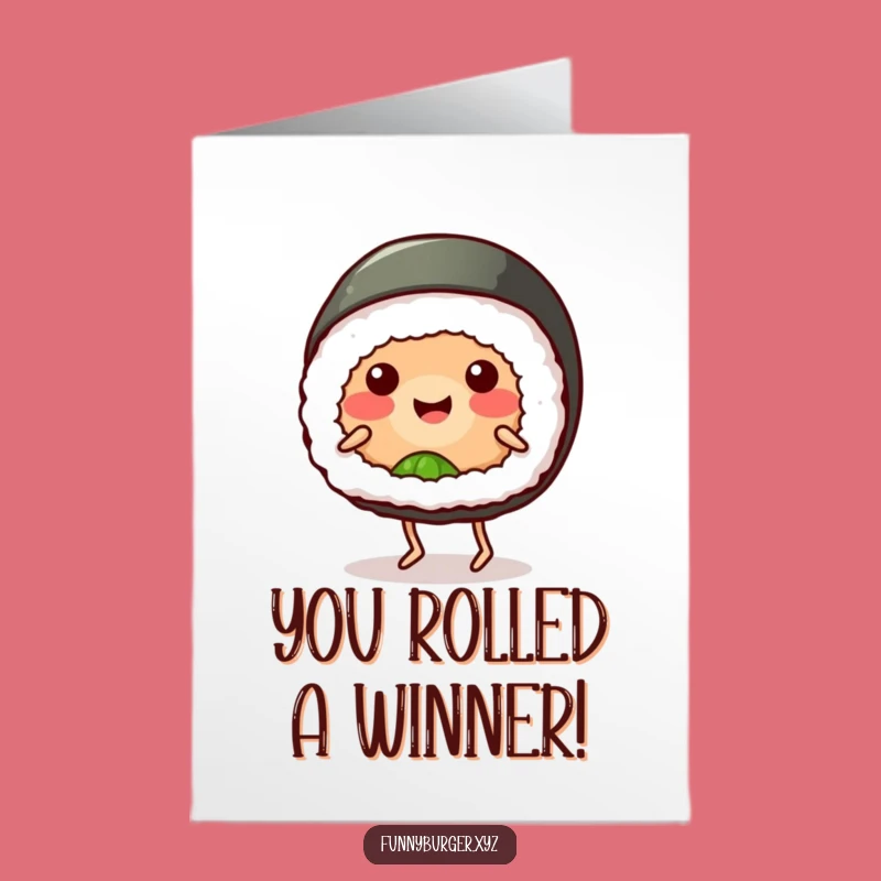 Free Printable Sushi Roll Dance Card: Funny Downloadable Congrats Gift