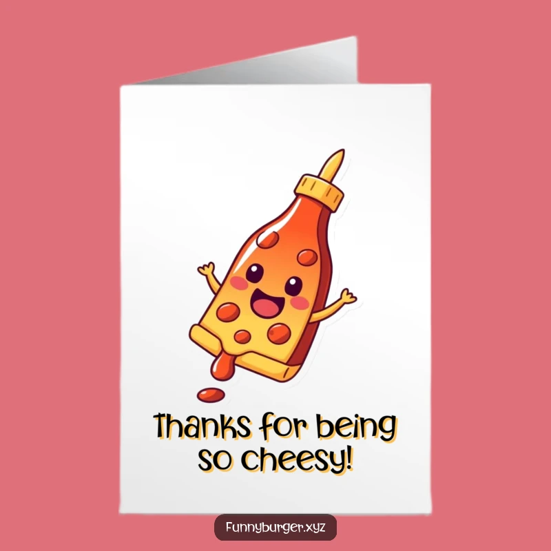 Free Printable Thank You Card: Pizza Slice Sliding Thanks!