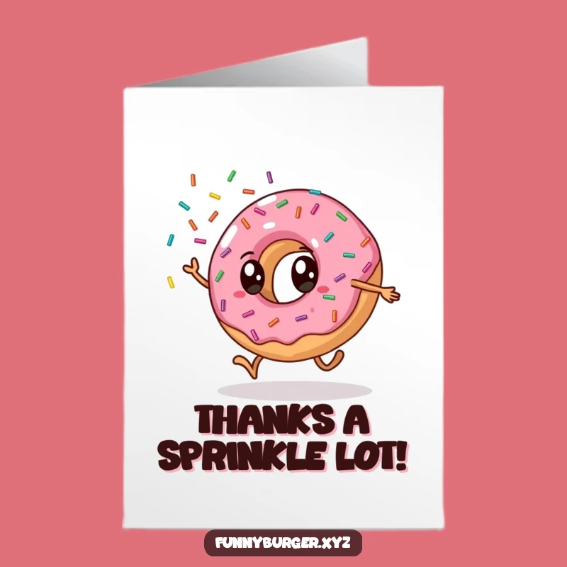 Free Printable Donut Cartwheel Thank You Card: Funny Downloadable Gift for Friends