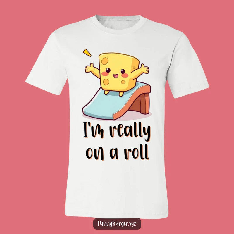Funny Cheese Sliding T-Shirt, Goofy Graphic Tee for Cheesy Humor Gifts