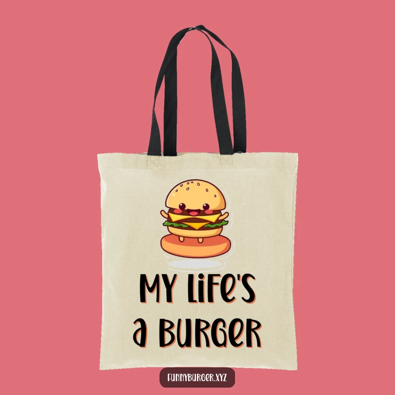 Funny Burger Tote Bag: Spacious and Humorous Spinning Foodie Carry-All